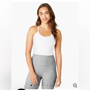 Beyond Yoga Spacedye Slim Racerback Cropped Tank White